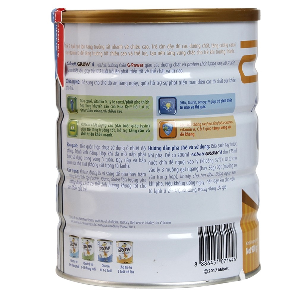 Abbott Grow 4 Hương Vani 900g - Hình ảnh 4